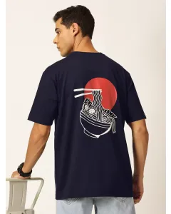 Men Navy Blue Drop Shoulder Tshirt