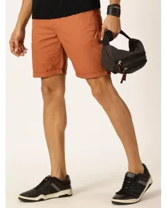 Men Brown Regular Fit Cotton Shorts