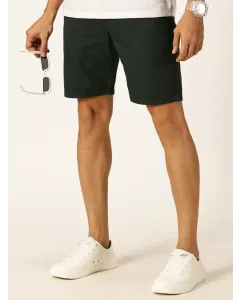 Men Green Regular Fit Cotton Shorts