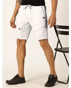 Men White Mid Rise Casual Shorts