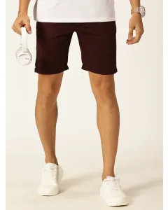 Men Wine Regular Fit Shorts