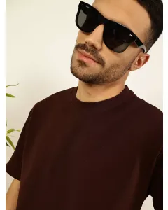 Men Brown Oversized Fit Tshirt
