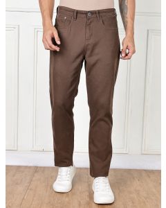 Brown Mid-Rise Slim Fit Cotton Non Stretchable Jeans