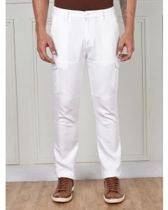 White Cricket Club Collection Straight Fit Woven Cargo Trousers