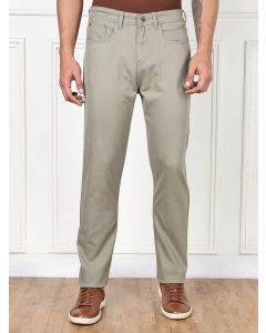 Light Olive Mid-Rise Slim Fit Cotton Non Stretchable Jeans