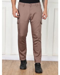 Brown Cricket Club Collection Straight Fit Woven Cargo Trousers