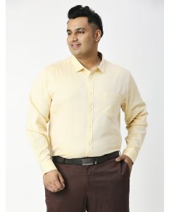 Yellow Plus Size Regular Fit Long Sleeves Solid Shirt