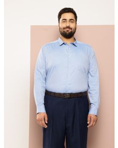 Dark Blue Plus Size Regular Fit Long Sleeves Formal Shirt