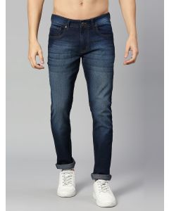 Dark Blue  Smart Slim Fit Clean Look Light Fade Stretchable Jeans