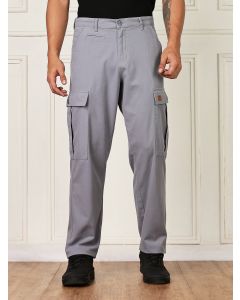 LightBlue Mid-Rise Straight Fit Woven Cargo Trouser