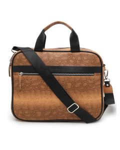 Men Textured PU Laptop Bag